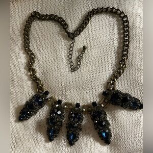 Goldtone Blue Stone Necklace